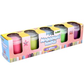 Modelína se třpytkami kreativní set 5 barev 5x 56g v kelímku