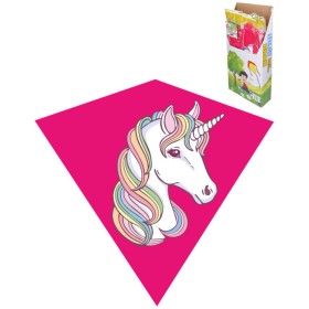Drak létající růžový jednorožec 68x73cm diamant plastový