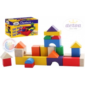 DETOA Kostky drevěné stavěcí 100 ks * DŘEVĚNÉ HRAČKY *