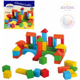 DETOA DŘEVO Kostky barevné set 50ks stavebnice v krabici *DŘEVĚNÉ HRAČKY*