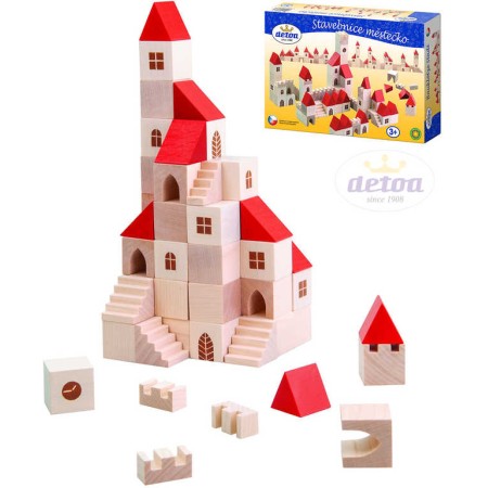 DETOA DŘEVO Stavebnice město kostky 100 dílků *DŘEVĚNÉ HRAČKY*