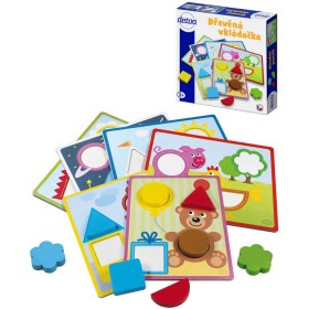 DETOA DŘEVO Baby vkládačka 6 předloh 15 dílků *DŘEVĚNÉ HRAČKY*