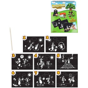 Notes vyškrabovací obrázky Krtek (Krteček) 8 listů set se škrabacím perem