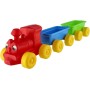 Vláček barevný 60cm baby mašinka s očima + 2 vagónky plast