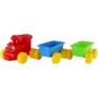 Vláček barevný 60cm baby mašinka s očima + 2 vagónky plast