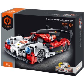 Stavebnice iM.MASTER Závodní auto zpětný chod 472 dílků plast