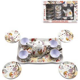 Čajový servis plechový dětské nádobíčko set 15ks v krabici