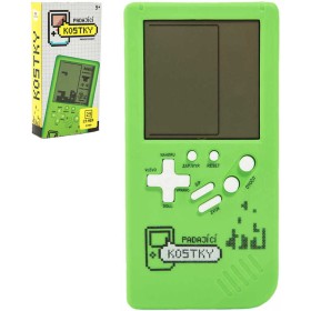 Hra retro digitální Tetris Brick Game padající kostky Zelená na baterie Zvuk