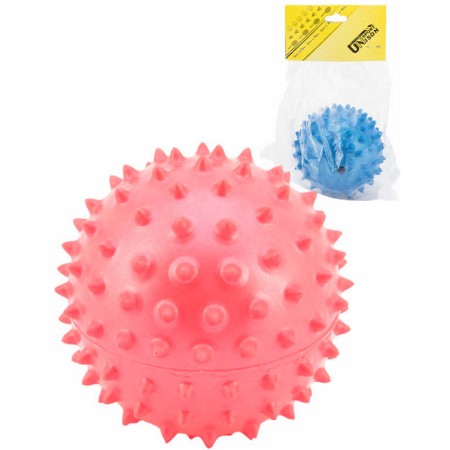 Míček masážní 9cm balónek s bodlinkami gumový 2 barvy v sáčku