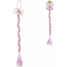 Copánek do vlasů na gumičku 38cm příčesek holčičí duhový flitrový