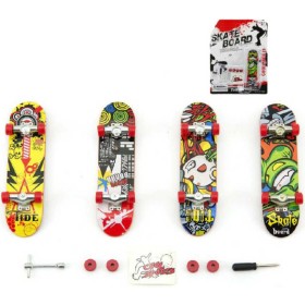 Skateboard psrtový 10cm set s nástroji k sestavení různé druhy na kartě plast