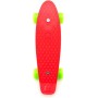 Skateboard dětský pennyboard červený 43cm plastové osy zelená kola