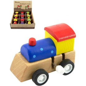 DŘEVO Mašinka barevná na klíček 7cm 3 barvy *DŘEVĚNÉ HRAČKY*
