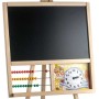DŘEVO Tabule stojanová trojnožka na křídu 45x89cm s počítadlem a hodinami