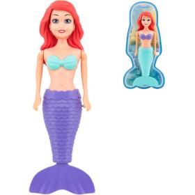 Panenka mořská panna 18cm na natažení do vody hýbe ploutví plast 2 barvy