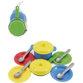 Baby sada dětské nádobí barevné 12ks malý kuchař plast v síťce