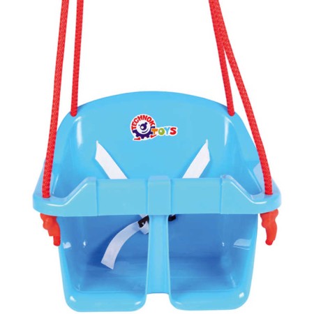 Houpačka baby plastová Modrá se zábranou skořepina závěsná