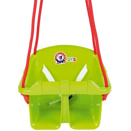 Houpačka baby plastová Zelená se zábranou skořepina závěsná