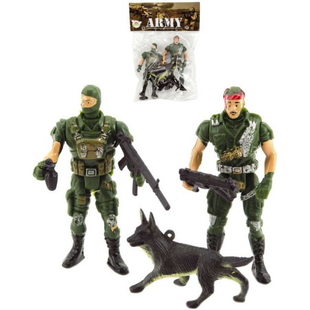 Vojáci army herní set 2 figurky vojenské s doplňky CZ design plast v sáčku