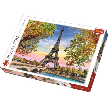 TREFL PUZZLE Foto romantická Paříž Eiffelova věž skládačka 48x34cm 500 dílků