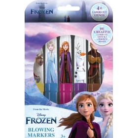 JIRI MODELS Fixy foukací 6ks Frozen (Ledové Království) set se 4 šablonami