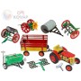KOVAP Velký zemědělský agroset 2 traktor Zetor k natažení na klíček s doplňky kov