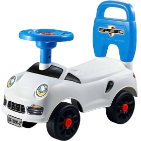 Odrážedlo baby auto odstrkovadlo s klaksonem a opěrkou zad bílé