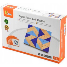 VIGA DŘEVO Tangramy magnetické tvary 40 dílků puzzle skládačka