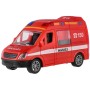 Auto hasiči 12cm dodávka plastová červená na setrvačník