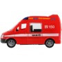 Auto hasiči 12cm dodávka plastová červená na setrvačník