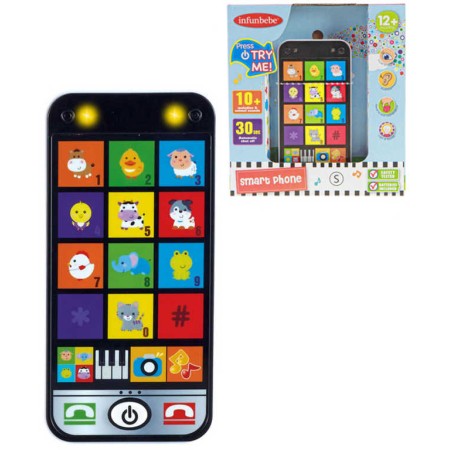 Baby telefon dětský interaktivní 14cm smartphone na baterie Světlo Zvuk