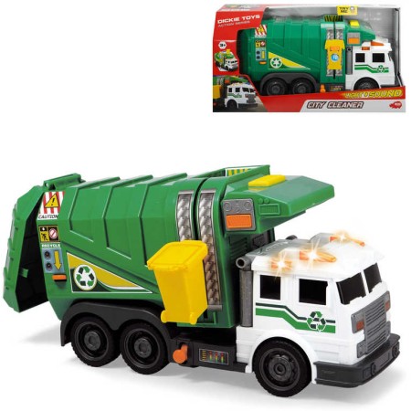 DICKIE Auto popelářské 39cm set s kontejnerem na baterie Světlo Zvuk
