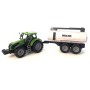 Traktor farmářský na setrvačník s přívěsem s cisternou 3 barvy plast