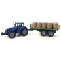 Traktor farmářský na setrvačník s přívěsem s balíky sena 3 barvy plast