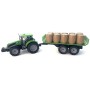 Traktor farmářský na setrvačník s přívěsem s balíky sena 3 barvy plast