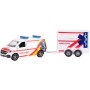 KIDS GLOBE Traffic auto VW Transporter ambulance set s přívěsem PB kov