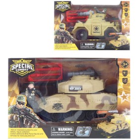 Vojenská sada obrněné army vozidlo s figurkou s funkčním dělem 2 druhy plast