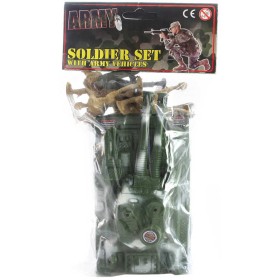 Vojenská army sada figurky vojáci + tank 18cm v sáčku plast