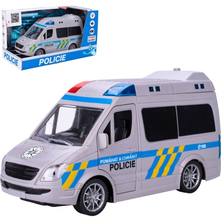 Auto dodávka česká policie CZ design na setrvačník na baterie Světlo Zvuk