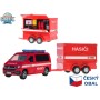 Auto požární VW hasiči zpětný chod set s vlečkou a doplňky český design CZ