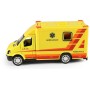 Auto sanitka kovová žlutá ambulance zpětný chod v plastovém boxu