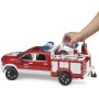 BRUDER 02544 Auto RAM 2500 hasiči funkční dělo na baterie Světlo Zvuk