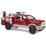 BRUDER 02544 Auto RAM 2500 hasiči funkční dělo na baterie Světlo Zvuk