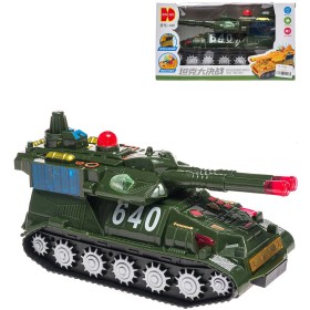 Tank plastový s efekty na setrvačník na baterie Světlo Zvuk v krabici 3 barvy