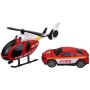 Auto hasičské + vrtulník záchranářský set hasiči na baterie Světlo Zvuk