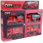 Auto hasiči 13cm zpětný chod hasičské vozidlo set 4ks v krabici plast