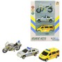 Záchranné složky set 2 auta s motocyklem CZ design na baterie Světlo Zvuk kov