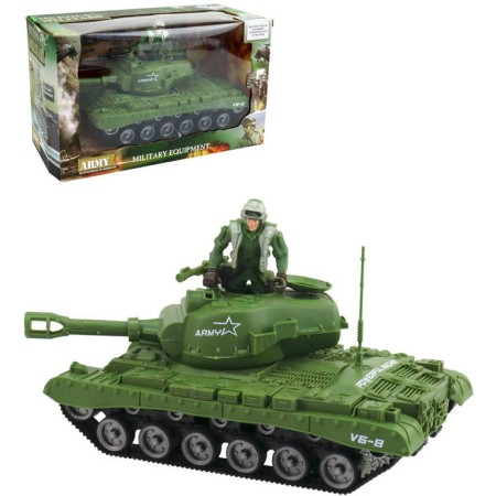 Tank obrněné vozidlo 26cm na setrvačník set s figurkou a doplňky plast