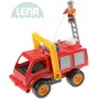 LENA Auto hasičské plastové 29cm aktivní hasiči stříkací vodu set s panáčkem 415