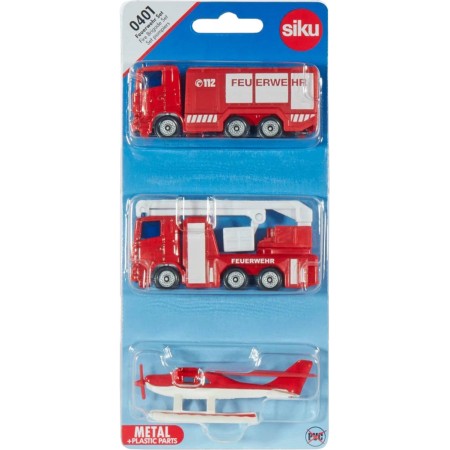SIKU Hasičský set auto s cisternou a hydroplánem modely kovové 0401